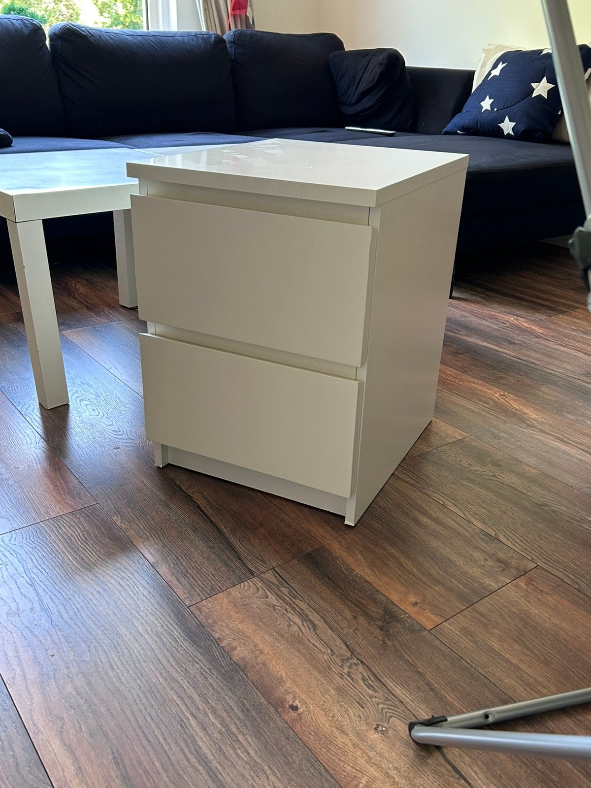 MALM IKEA nachtkastje met 2 lades wit 40x55cm, Ophalen, Zo goed als nieuw, Minder dan 45 cm, 55 tot 70 cm