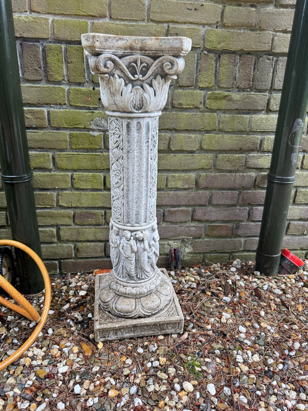 Decoratieve tuinzuil met klassieke figuren, Antiek en Kunst, Ophalen