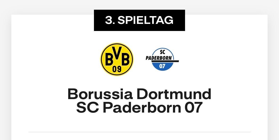 2x Borussia Dortmund tickets SC Paderborn 07, Losse kaart, Twee personen, Buitenland