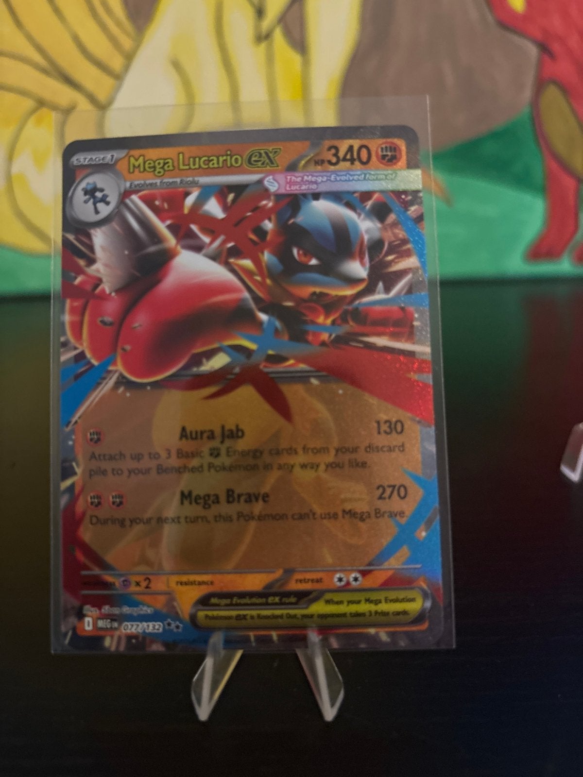 Mega Evolution Mega Lucario EX Pokémon Kaart, Ophalen of Verzenden, Zo goed als nieuw, Losse kaart