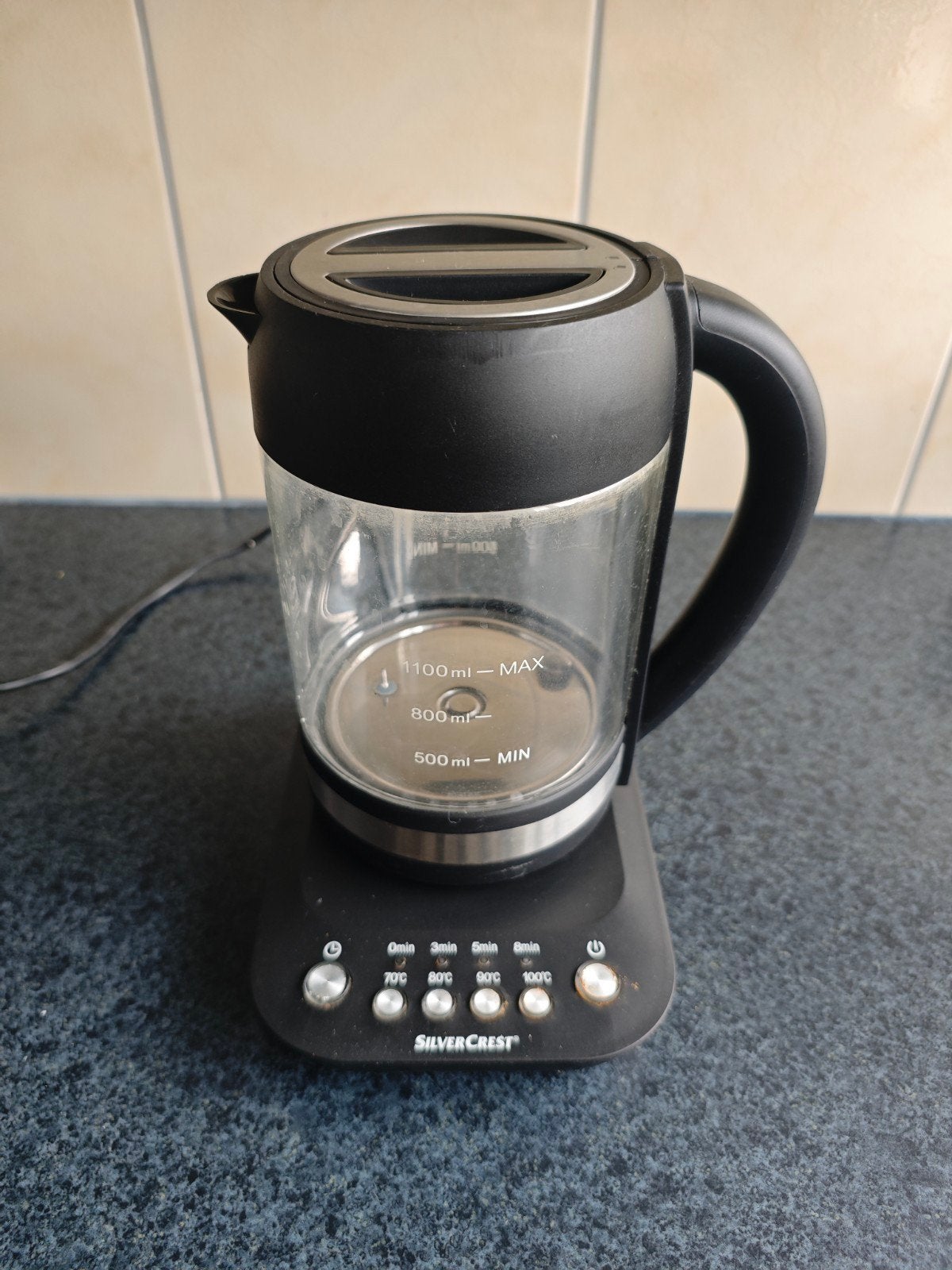 Krachtige Silvercrest Waterkoker 2200W 1.5L Borosilicaatglas, 1 tot 2 liter, Ophalen of Verzenden, Zo goed als nieuw