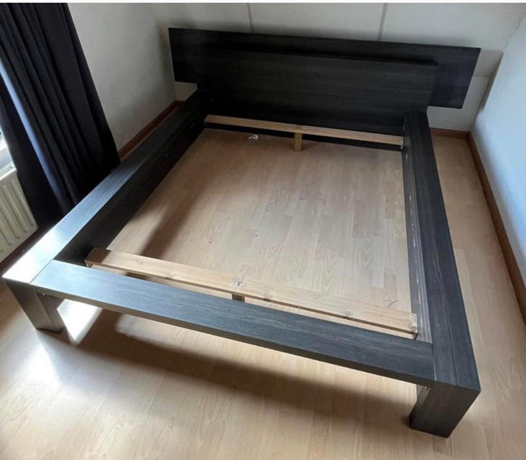 Bed met lichtstraat, Ophalen, Gebruikt, Tweepersoons, 160 cm