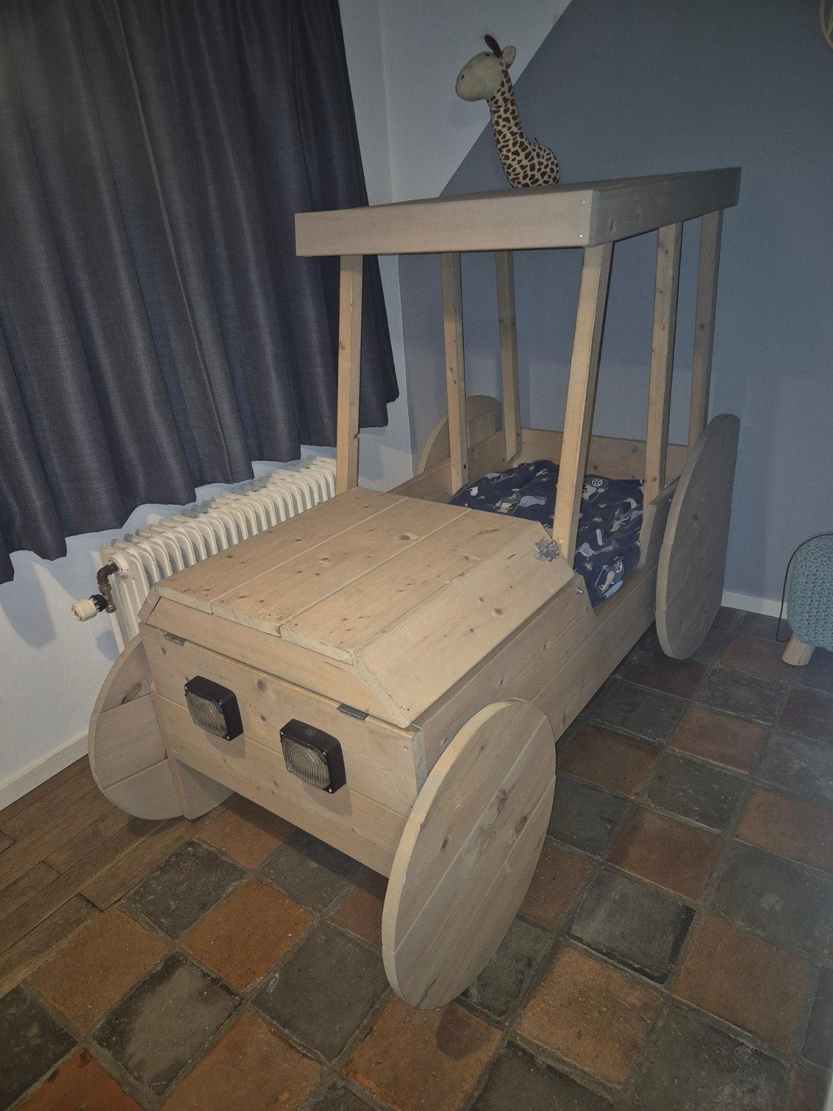 Kinder tractorbed met matras, Ophalen, 85 tot 100 cm, Gebruikt, Matras