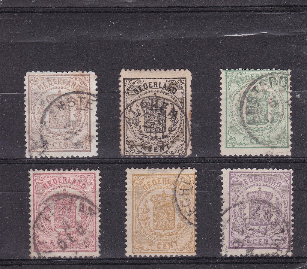 1869-1871, Wapenzegels,  nrs. 13 - 18,  nette gebr. zegels., Postzegels en Munten, Verzenden, T/m 1940, Gestempeld