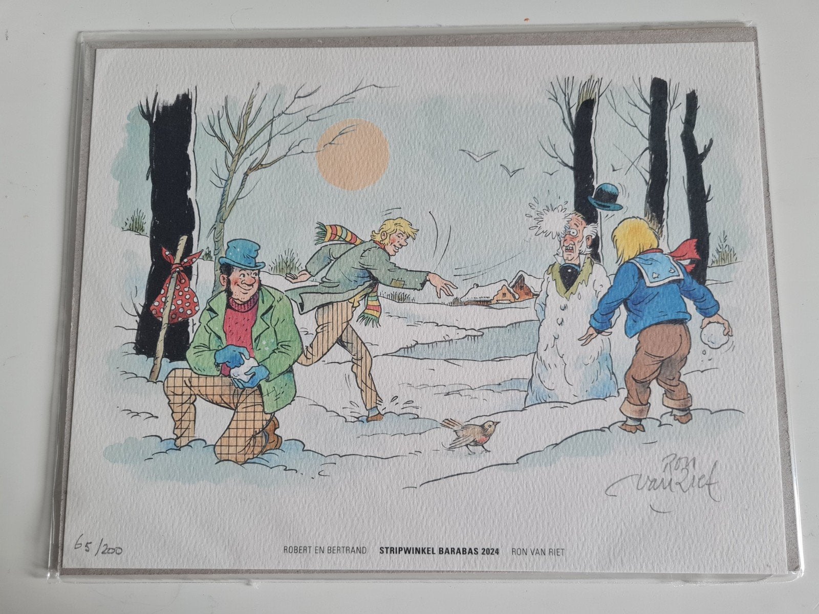 Robert en Bertrand, Antiek en Kunst, Verzenden, Print, Print/reproductie, Gesigneerd