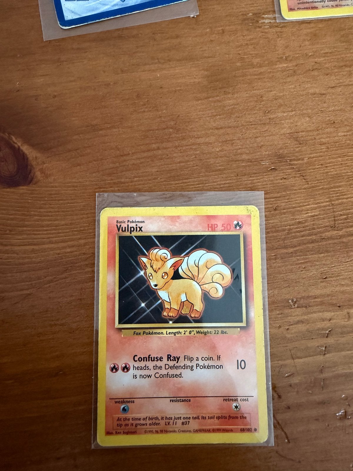 Vulpix Base Set Error Kaart 50 HP, Ophalen of Verzenden, Gebruikt, Losse kaart