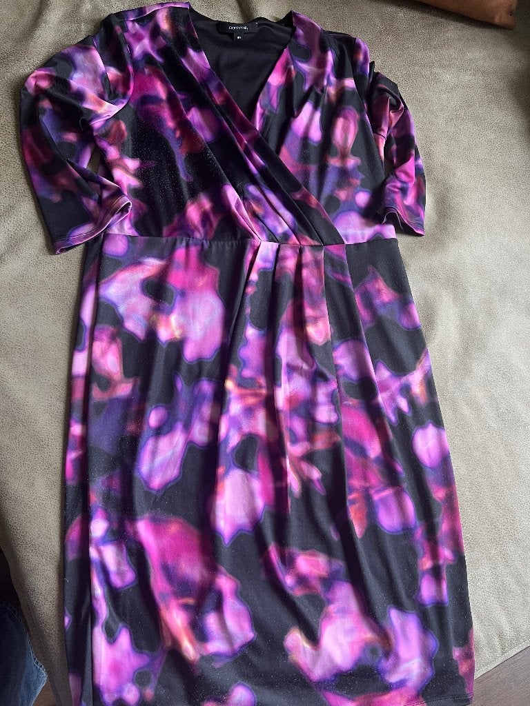 Nieuwe jurk maat 40 L merk comma roze zwart, Maat 38/40 (M), Nieuw, Knielengte, Roze