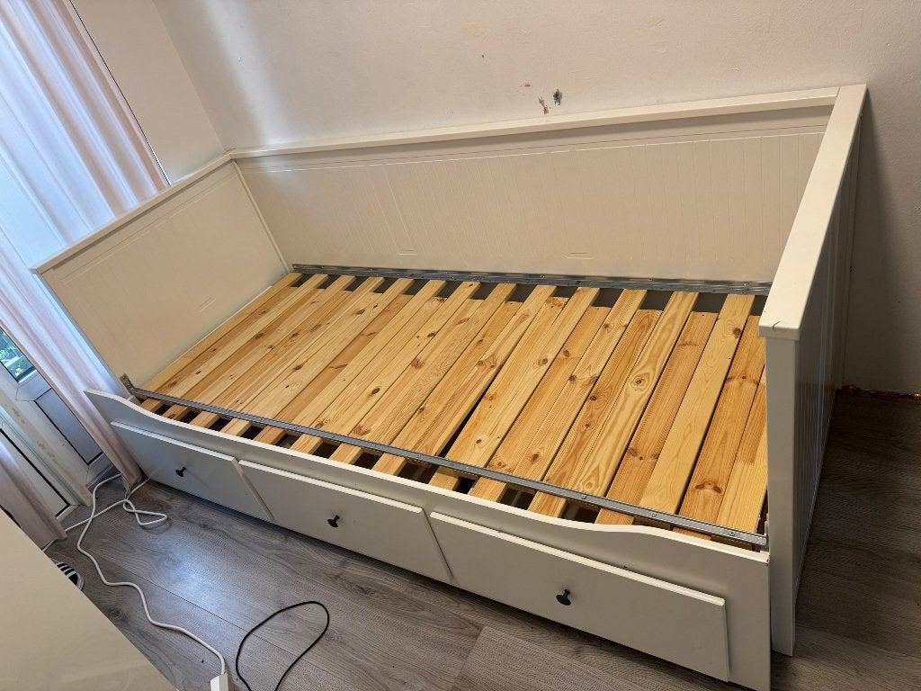 1 persoons bed, Ophalen, 85 tot 100 cm, Gebruikt, Lattenbodem