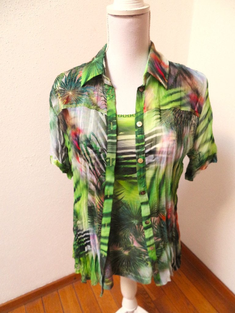 C90 Witteveen  blouse en top groen maat 42, Maat 42/44 (L), Ophalen of Verzenden, Zo goed als nieuw, Witteveen