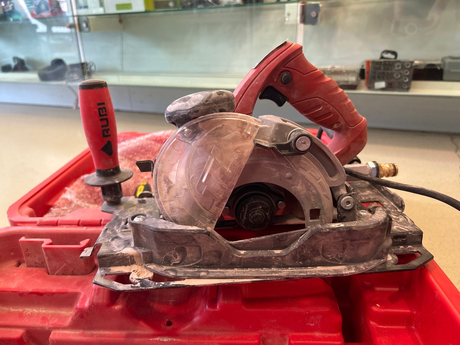 Rubi TC-125 G2 Cirkelzaag met geleiderails en accessoires, Doe-het-zelf en Verbouw, Ophalen, Gebruikt, Cirkelzaag, Nvt