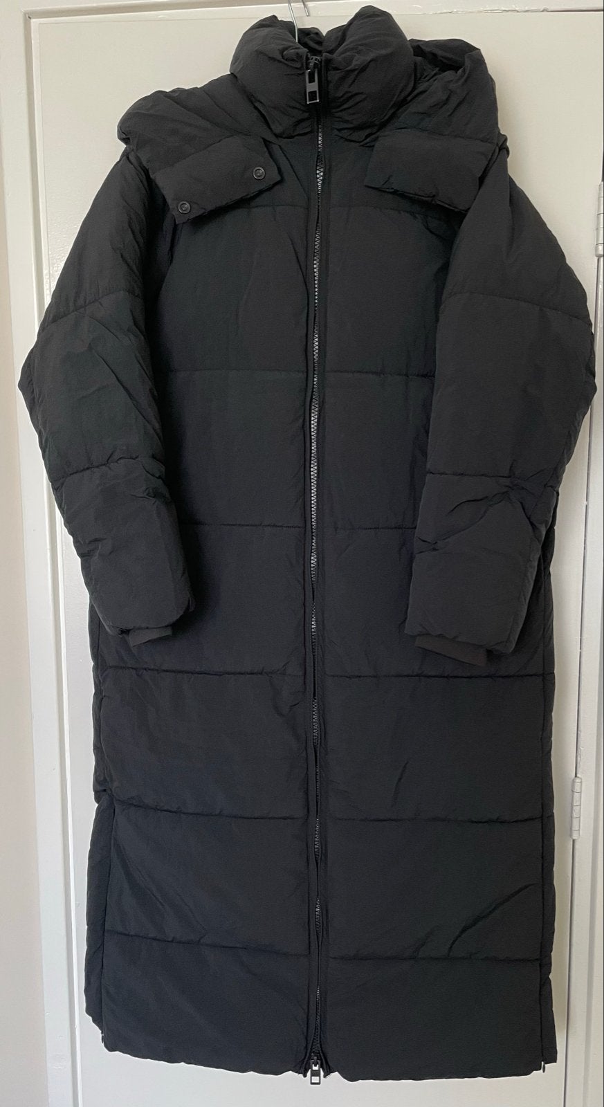 Zara Extra Lange Puffer Jas Zwart - Maat XS, Ophalen of Verzenden, Zo goed als nieuw, Maat 34 (XS) of kleiner, Zwart