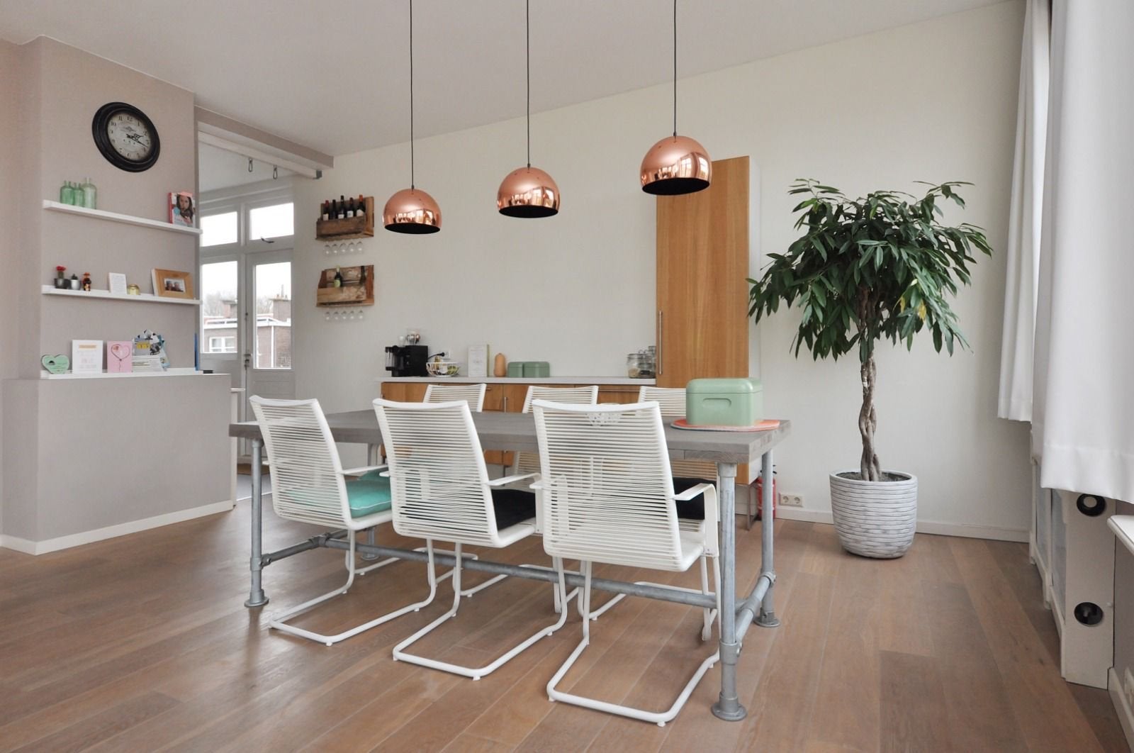 Koperen hanglampen van Kwantum (set van 3), Huis en Inrichting, Ophalen, Zo goed als nieuw, Metaal