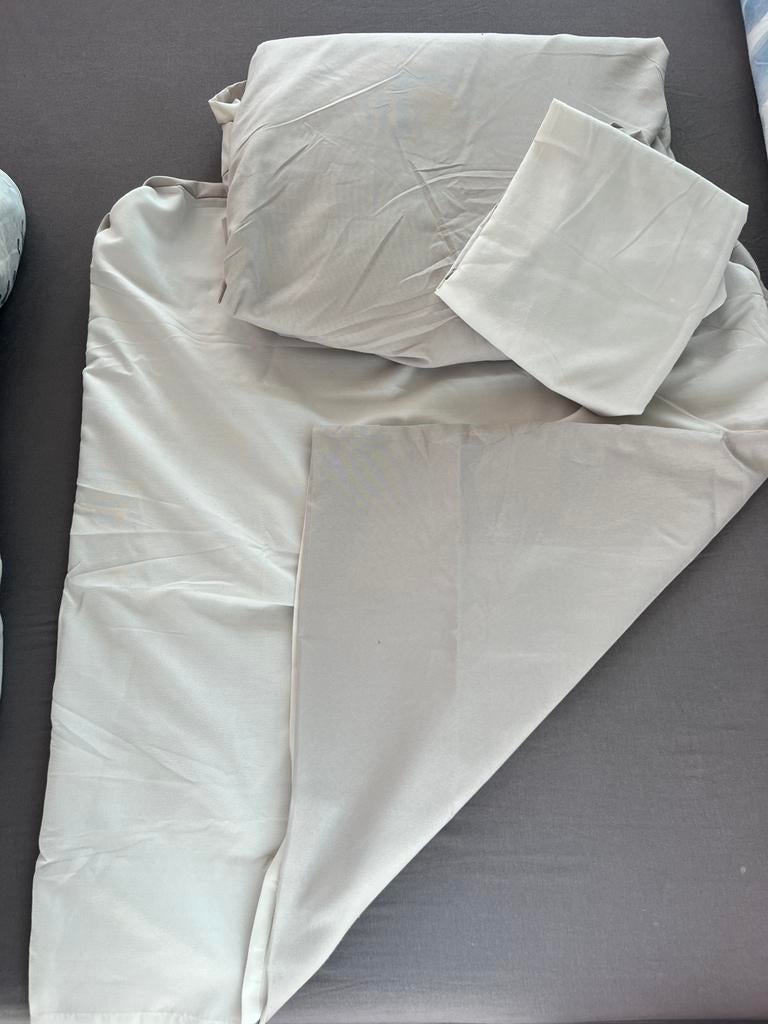 Microfiber dekbedovertrek 220/240 beige/creme, Ophalen of Verzenden, Zo goed als nieuw, Tweepersoons, Dekbedovertrek