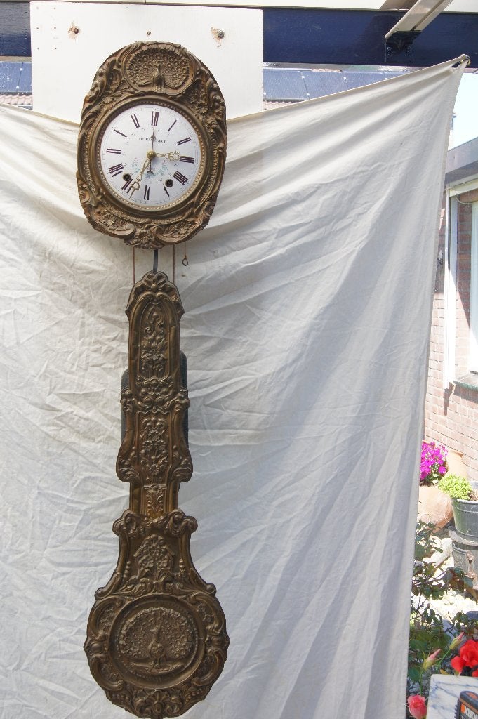 Comtoise klok met datum, Antiek en Kunst, Ophalen of Verzenden