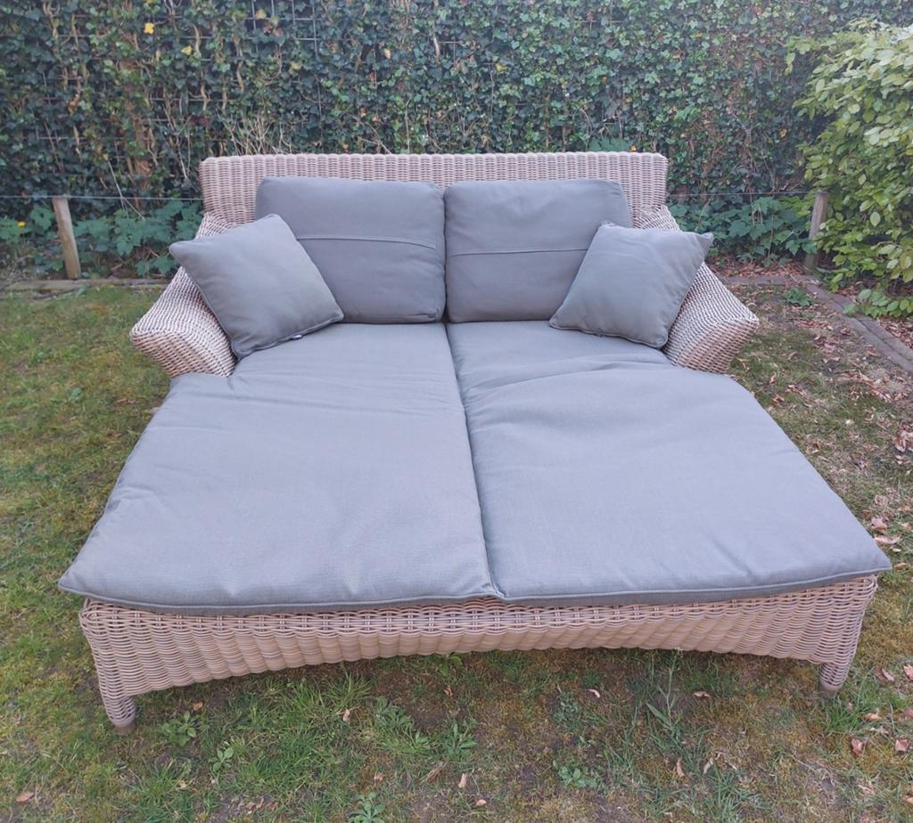 Sunbed Valentine 4 Seasons Outdoor 4SO, Tuin en Terras, Ligbedden, Ophalen, Zo goed als nieuw, Wicker, Verrijdbaar