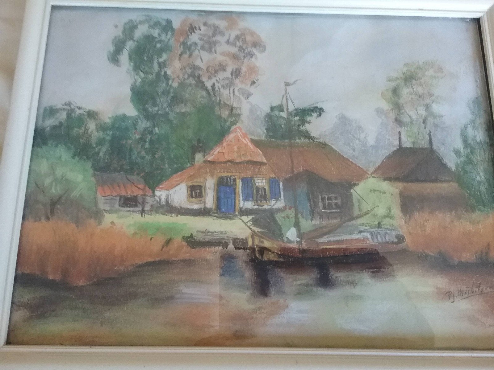 antiek origineel schilderij P.J. Michilsen ?, Antiek en Kunst, Ophalen