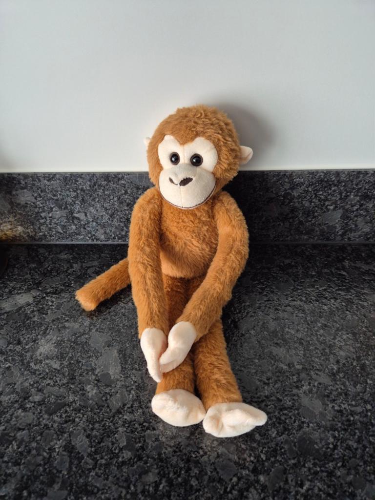 Knuffel Hang Aap Bruin heel zacht, Kinderen en Baby's, Speelgoed | Knuffels en Pluche, Ophalen of Verzenden, Zo goed als nieuw