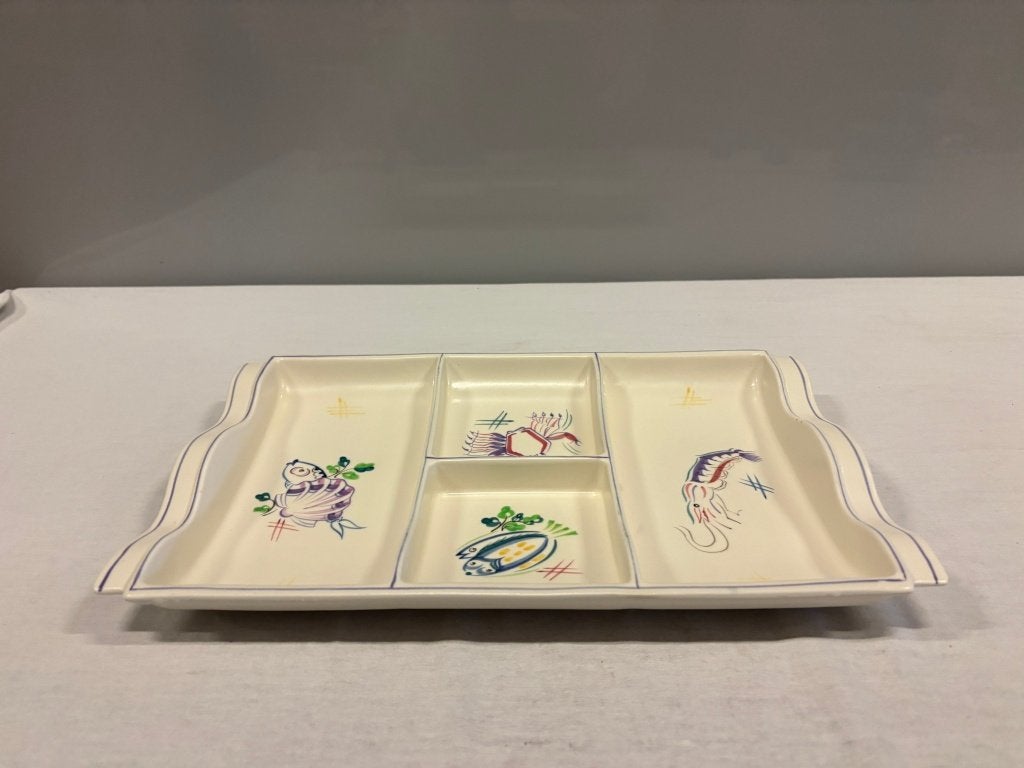Poole Pottery serveerschaal met vier vakken, Ophalen of Verzenden