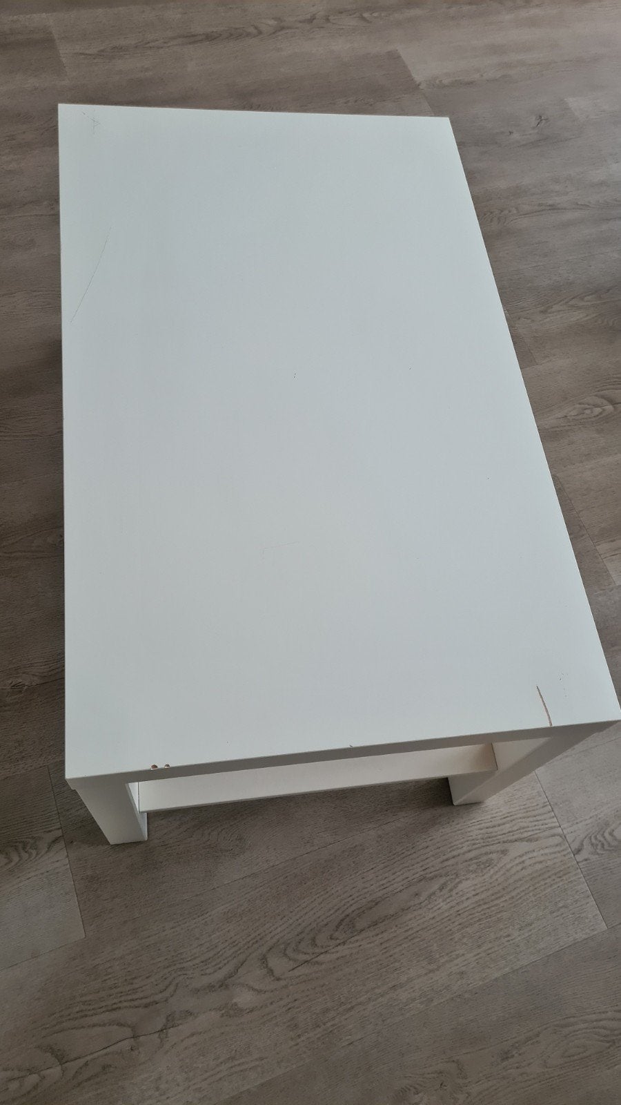 Witte salontafel met opbergruimte, Ophalen, Gebruikt, 100 tot 150 cm, 50 tot 100 cm