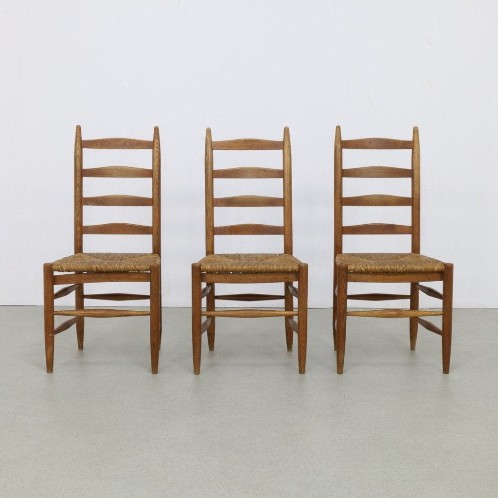 Set 3 Vintage Eiken Eetkamerstoelen | €180, Huis en Inrichting, Stoelen, Ophalen, Gebruikt, Vintage, Hout