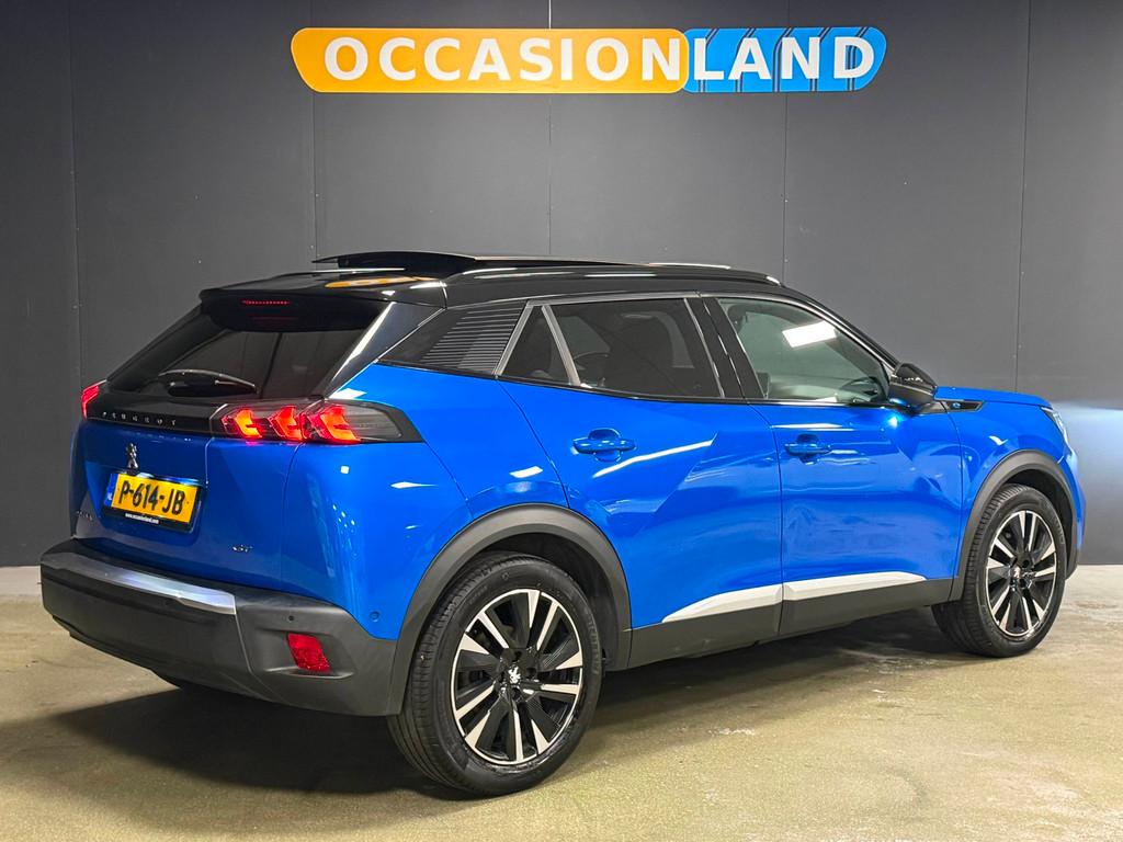 Peugeot E-2008 EV GT Pack 50 kWh|92%SOH|PANO|360|LED|SFEER|S, 136 pk, Gebruikt, Zwart, Blauw