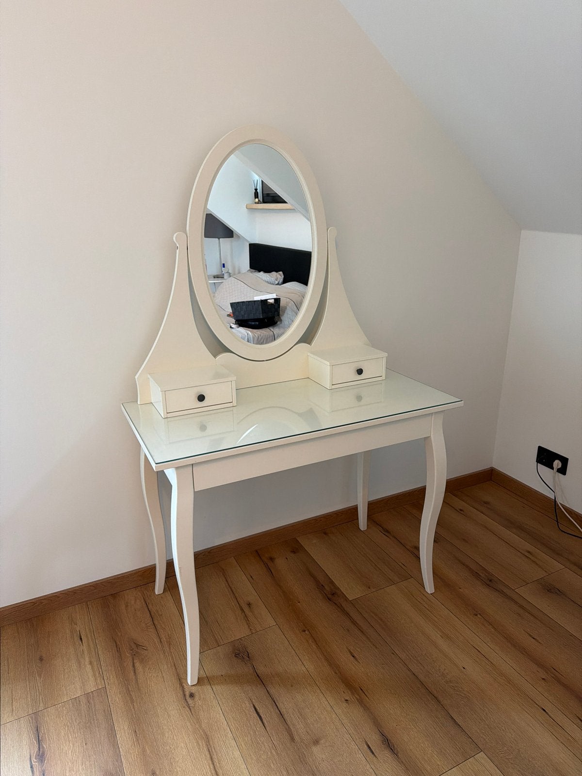 Ikea Hemnes make-up tafel met spiegel en lades, Ophalen, 50 tot 100 cm, Zo goed als nieuw, 150 tot 200 cm