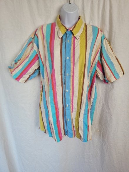 Vrolijk gekleurd gestreept overhemd mt XXL merk Silver Creek, Kleding | Heren, Overhemden, Blauw, ., Ophalen of Verzenden, Zo goed als nieuw