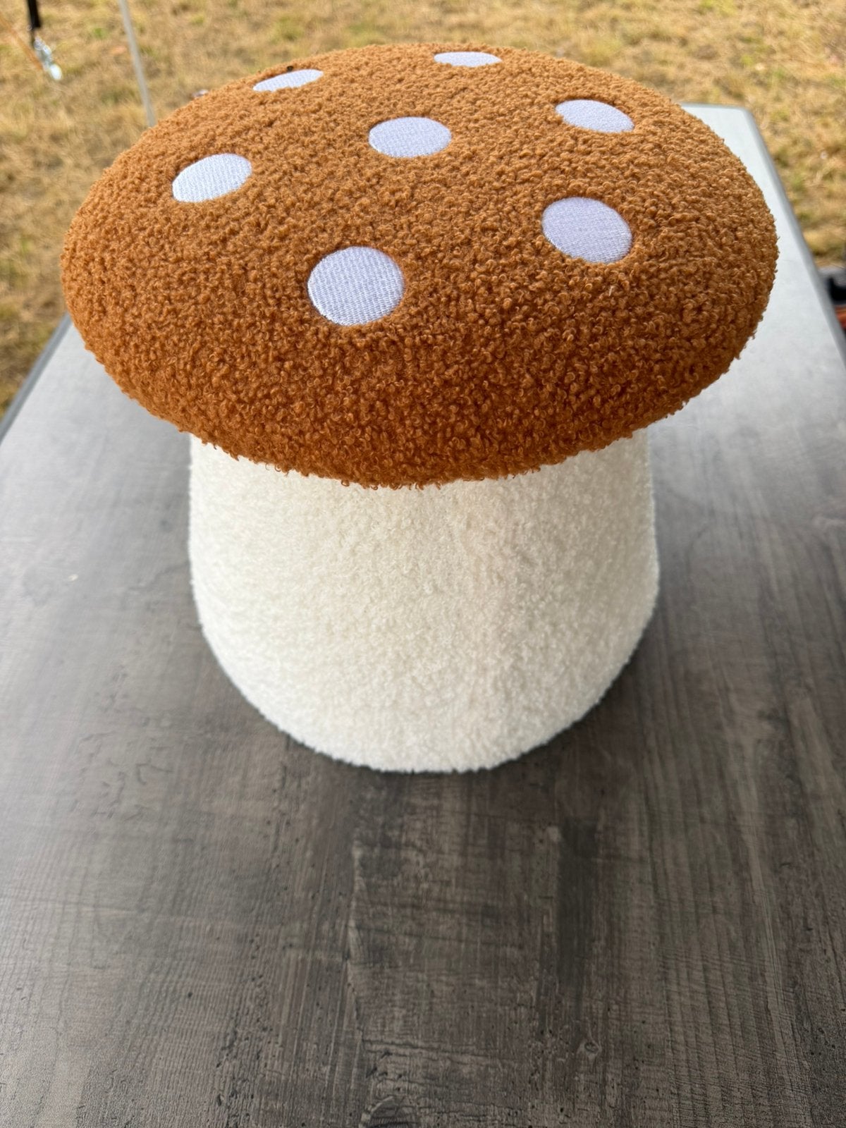 Leuke paddestoel poef - decoratief en comfortabel, Minder dan 50 cm, Rond, Ophalen of Verzenden, Zo goed als nieuw