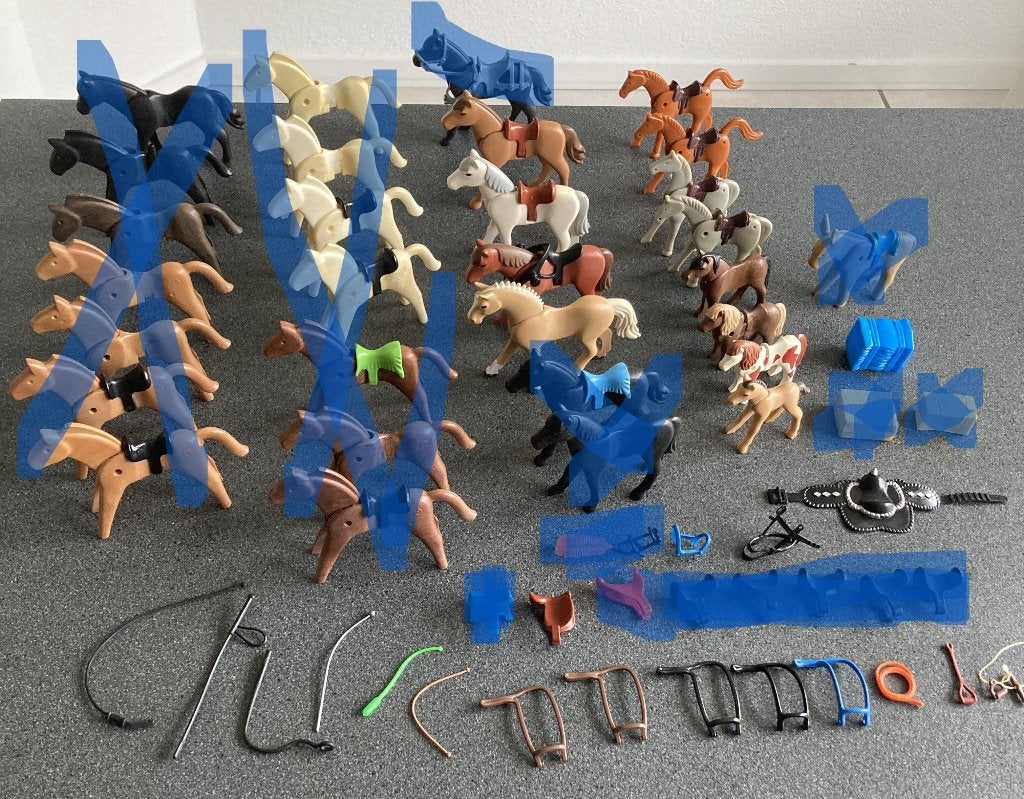 Playmobil paarden halsters tuig zweep lasso paardendeken etc, Ophalen of Verzenden, Zo goed als nieuw, Losse onderdelen