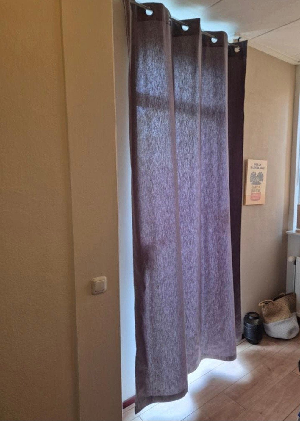 Mooi gordijn met ringen, Huis en Inrichting, Met ringen, Gebruikt, Ophalen of Verzenden, Gordijn