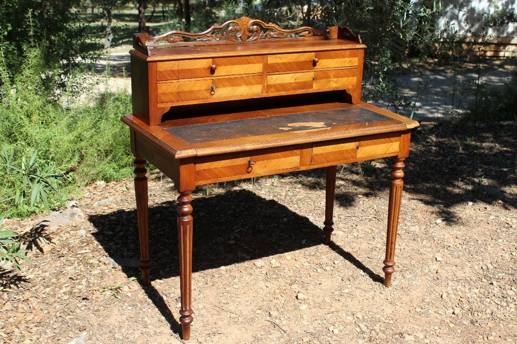 Brocante - Daverend doorleefd damesbureau!, Huis en Inrichting, Ophalen, Gebruikt, Hout, Bruin