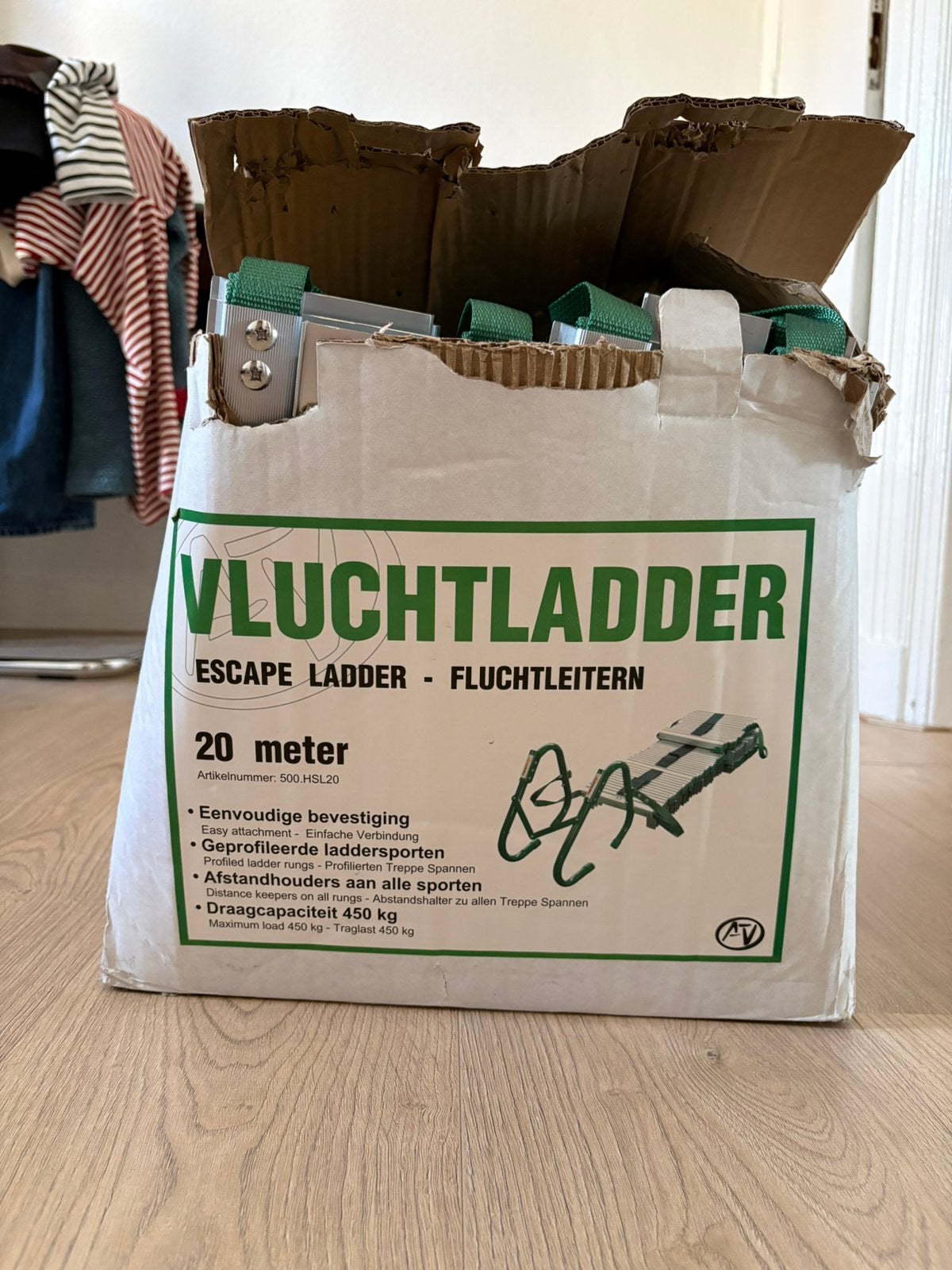 Vluchtladder 20 meter, Doe-het-zelf en Verbouw, Ophalen of Verzenden, Zo goed als nieuw, Opvouwbaar of Inschuifbaar, 4 meter of meer