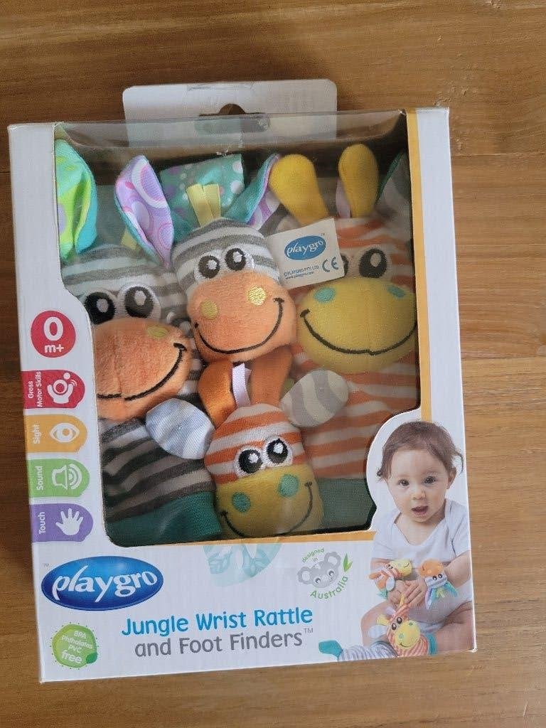 Playgro Jungle Pols- en Voetrammelaarset Zebra & Giraf.Nieuw, Ophalen of Verzenden, Nieuw, Overige typen, Met geluid