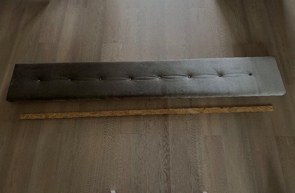 Nofruit rug/muurkussen velours grijs, Ophalen, Minder dan 50 cm, 200 cm of meer, Zo goed als nieuw