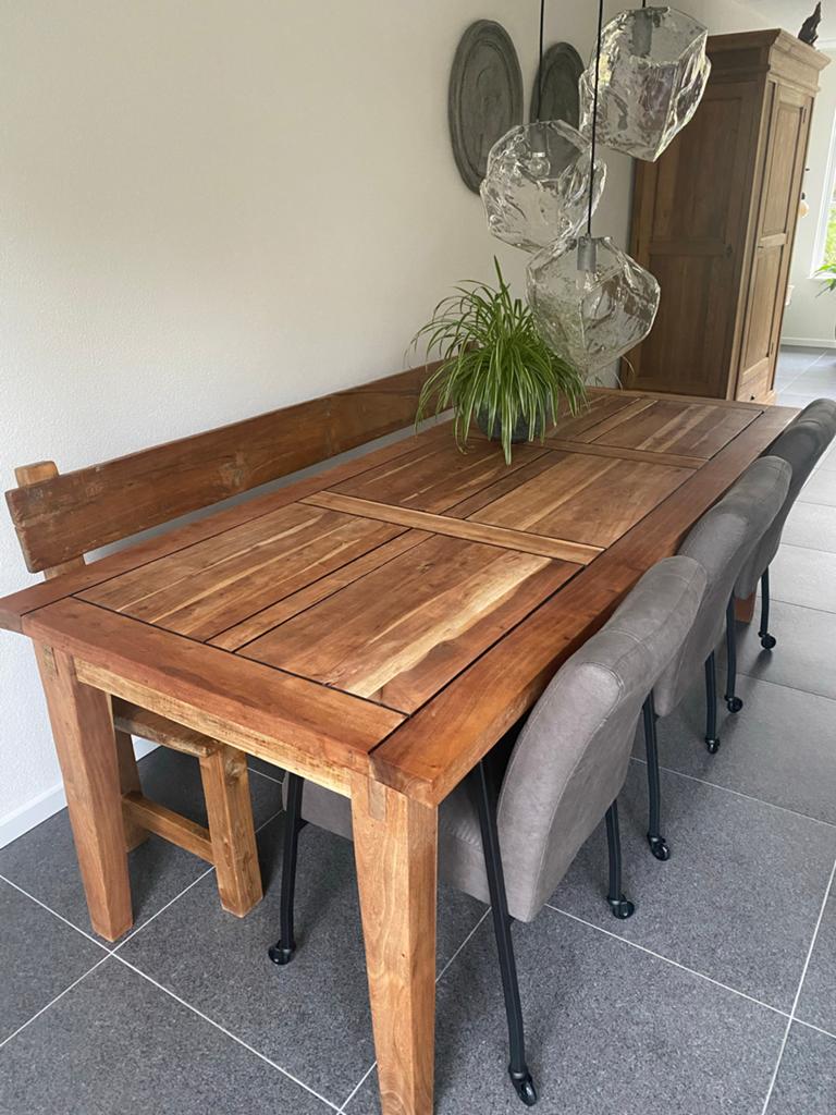 Teakhouten  tafel, Gebruikt, Teakhout, 200 cm of meer, Vijf personen of meer