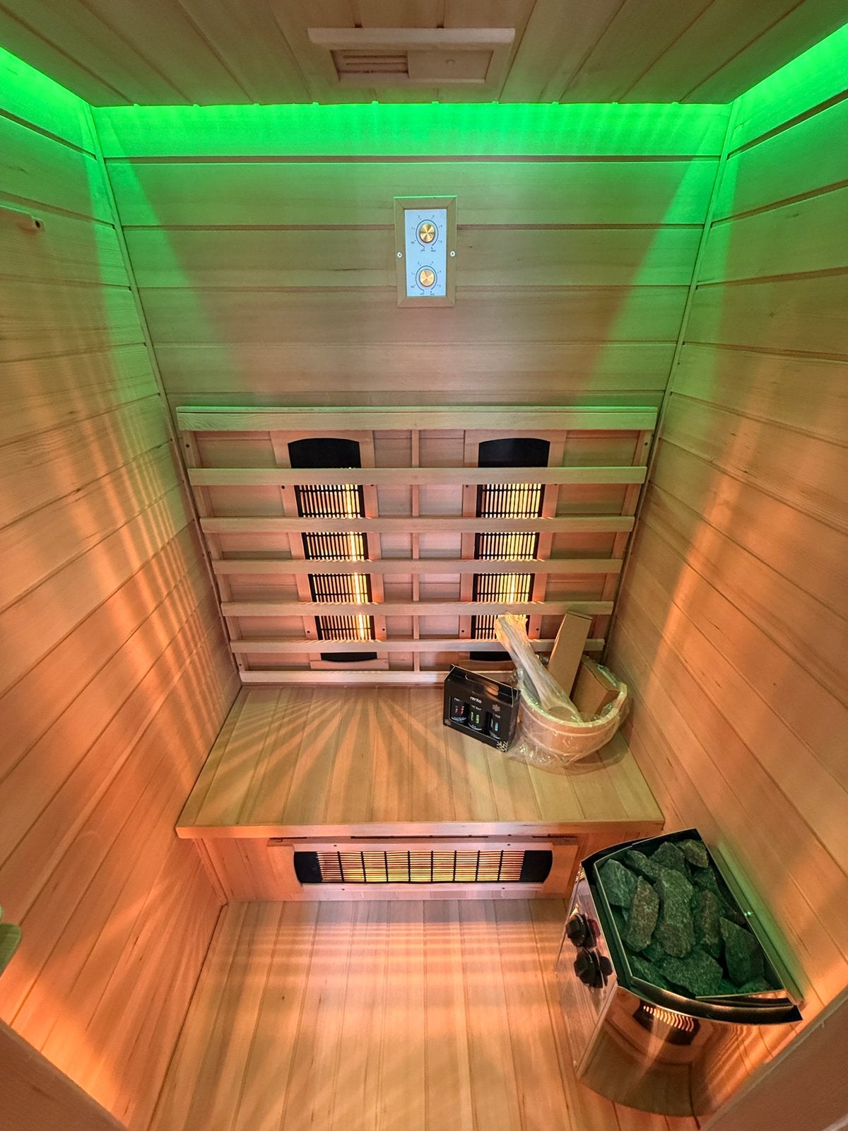 Combi Sauna - Infrarood + opgietkachel | GRATIS BEZORGING, Ophalen of Verzenden, Zo goed als nieuw, Complete sauna