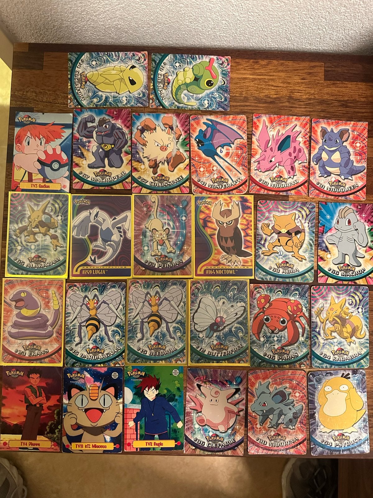 Vintage pokemon Topps kaarten met Lugia en Alakazam, Ophalen of Verzenden, Gebruikt, Meerdere kaarten, Foil