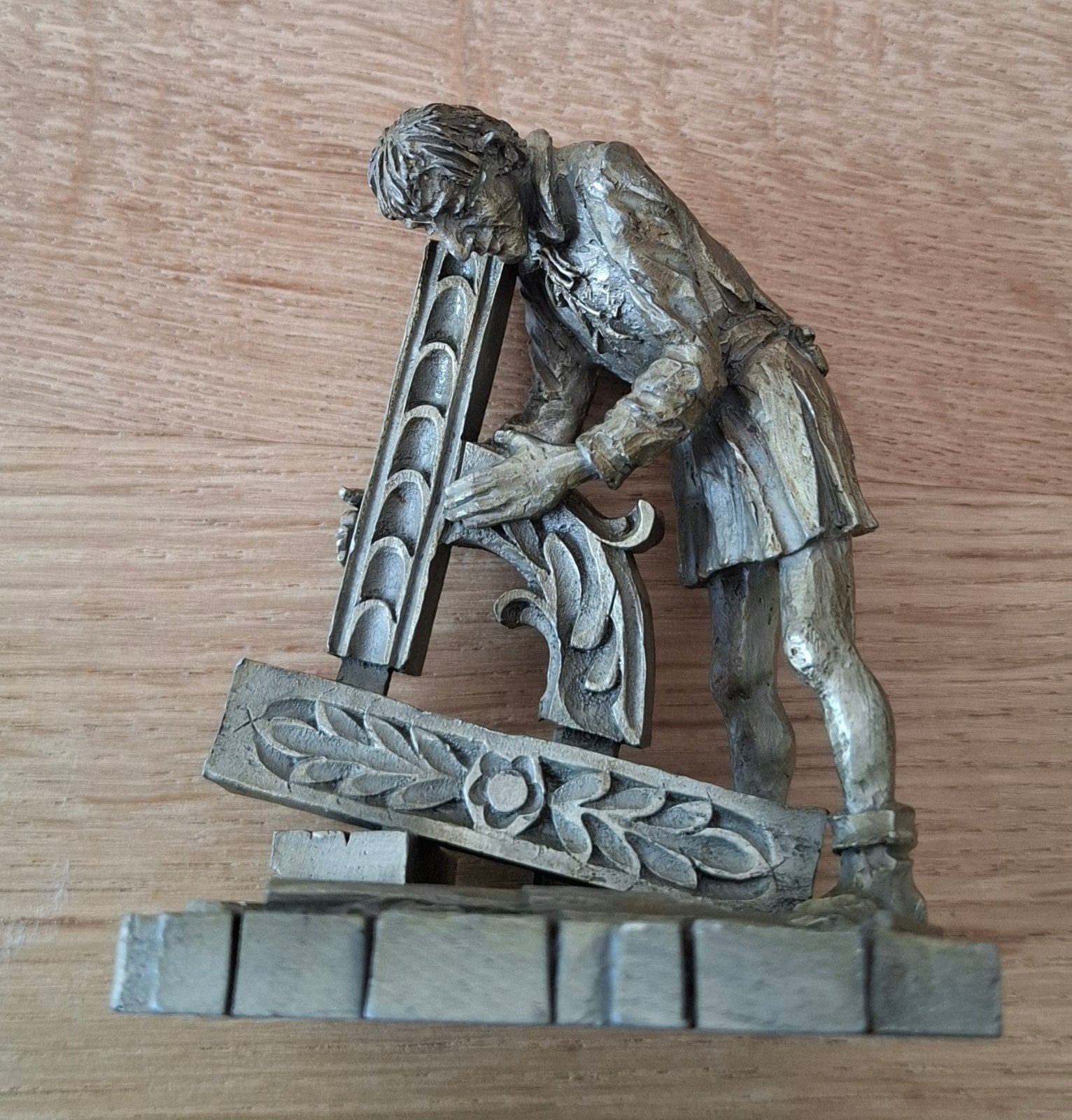 Franklin Mint Tinnen Beeldje Houthakker 1978 (9 cm), Ophalen of Verzenden