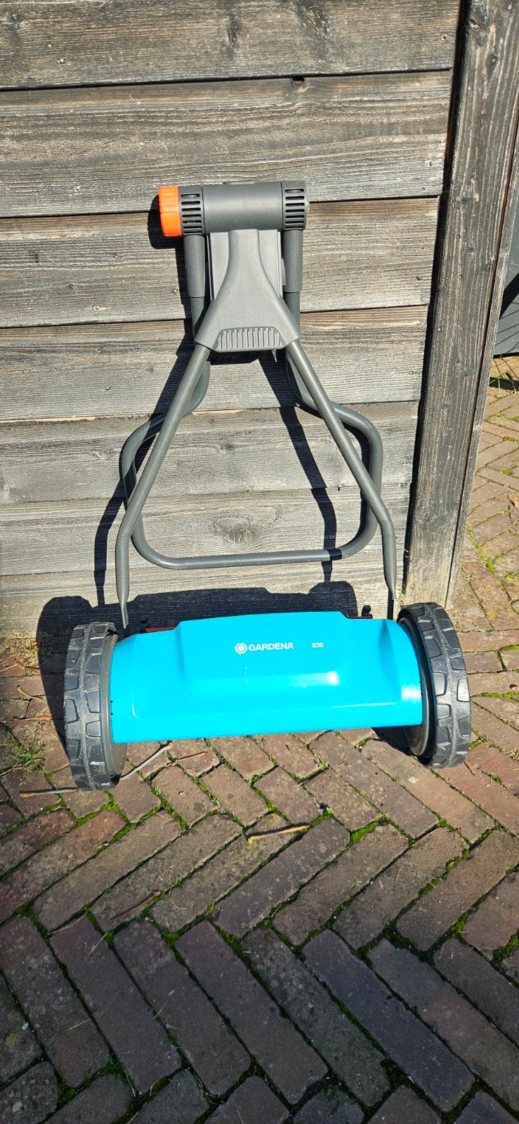 Gardena 330C handgrasmaaier met opvangbak, Ophalen, Handgrasmaaier, Zo goed als nieuw, Opvangbak