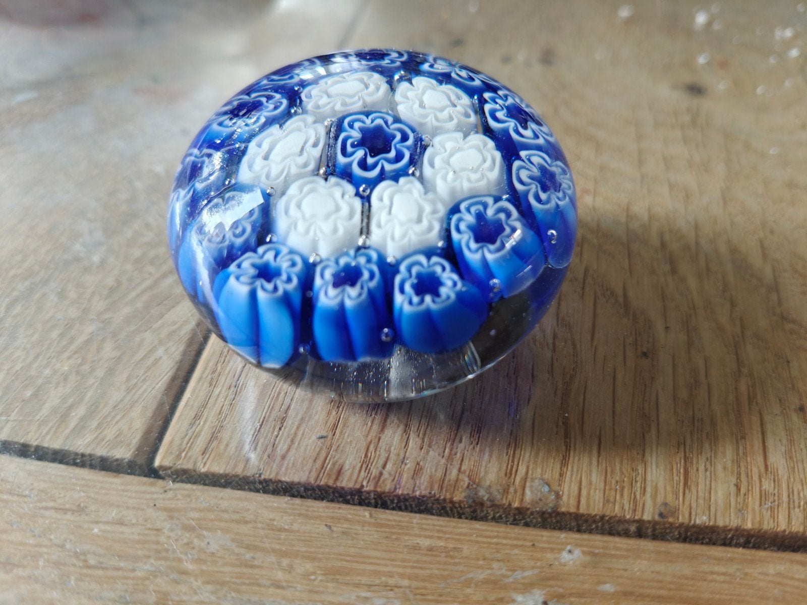 Vintage Millefiori glazen presse papier Murano stijl, Ophalen of Verzenden