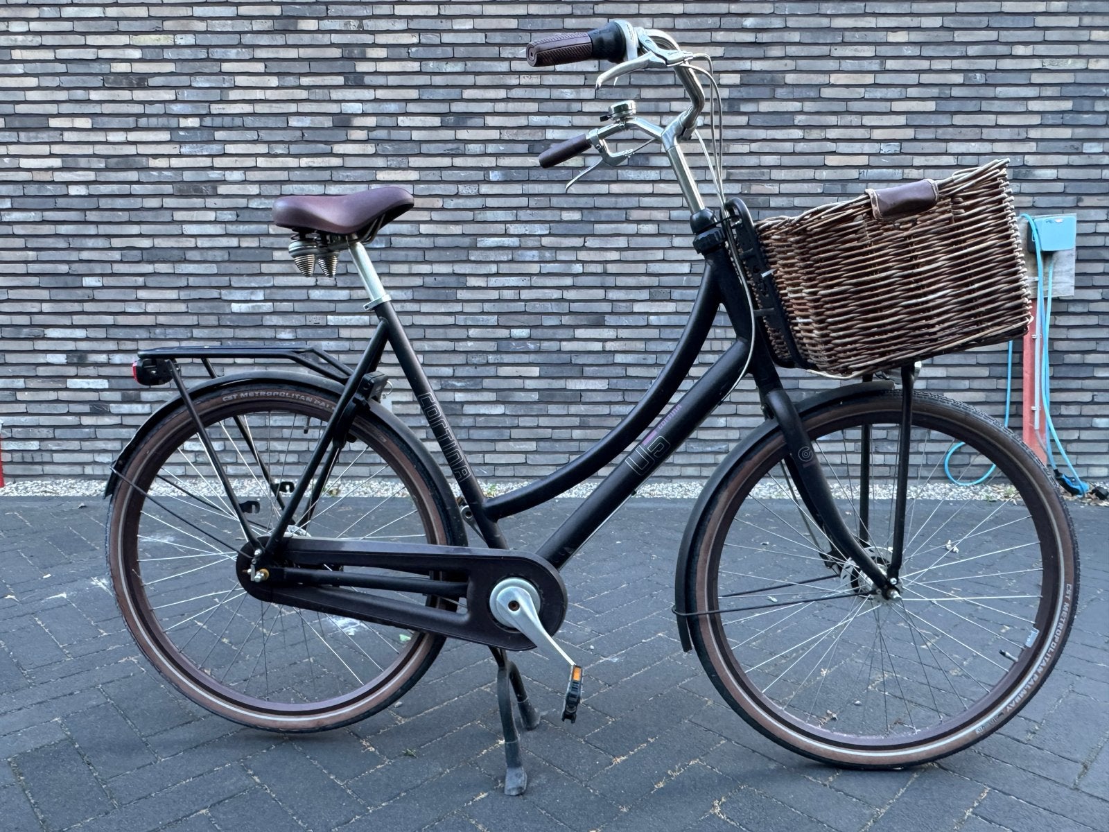 Cortina U5 Damesfiets met mand en versnellingen, Gebruikt, Versnellingen, 56 cm of meer, Trommelrem