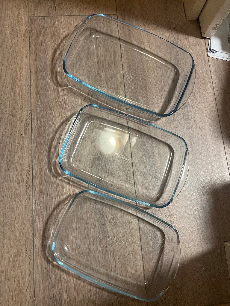 Glazen ovenschalen 33-38 cm, Ophalen of Verzenden, Zo goed als nieuw, Overige merken, Glas