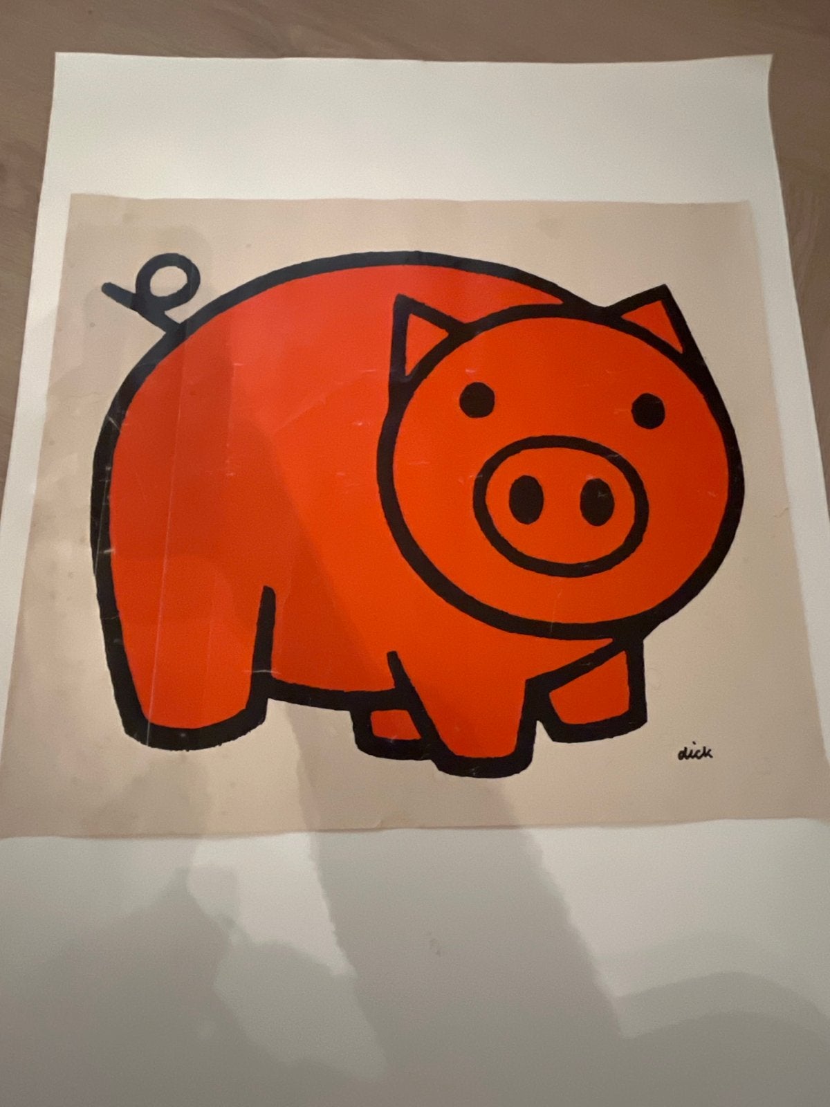 Vintage Dick Bruna Varken Poster - Origineel Design, Ophalen of Verzenden