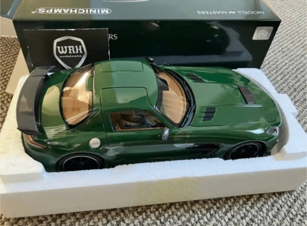 1:18 NEW! MERCEDES SLS AMG BLACK SERIES green Minichamps WRH, Verzenden, Nieuw, Auto, MiniChamps