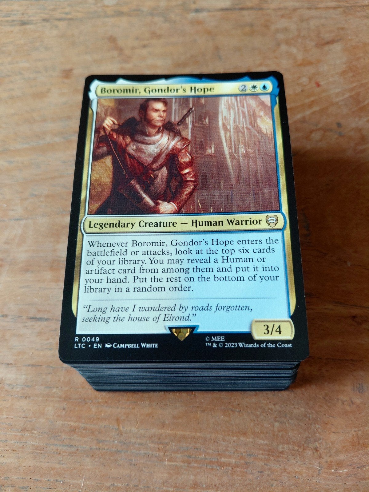 Mtg commander deck boromir lord of the rings lotr wit blauw, Ophalen of Verzenden, Zo goed als nieuw, Starterdeck