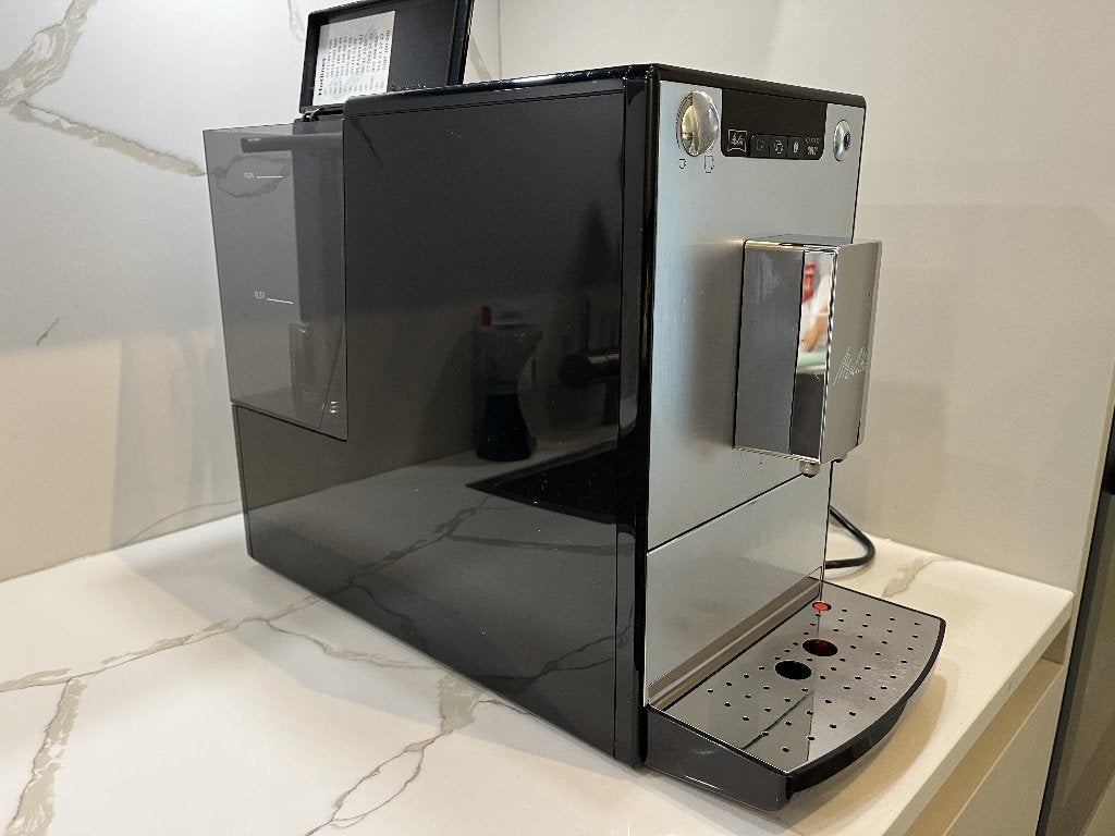 Melitta Caffeo Solo Koffiemachine - Zilver/Zwart, Ophalen, Afneembaar waterreservoir, Gebruikt, Koffiemachine
