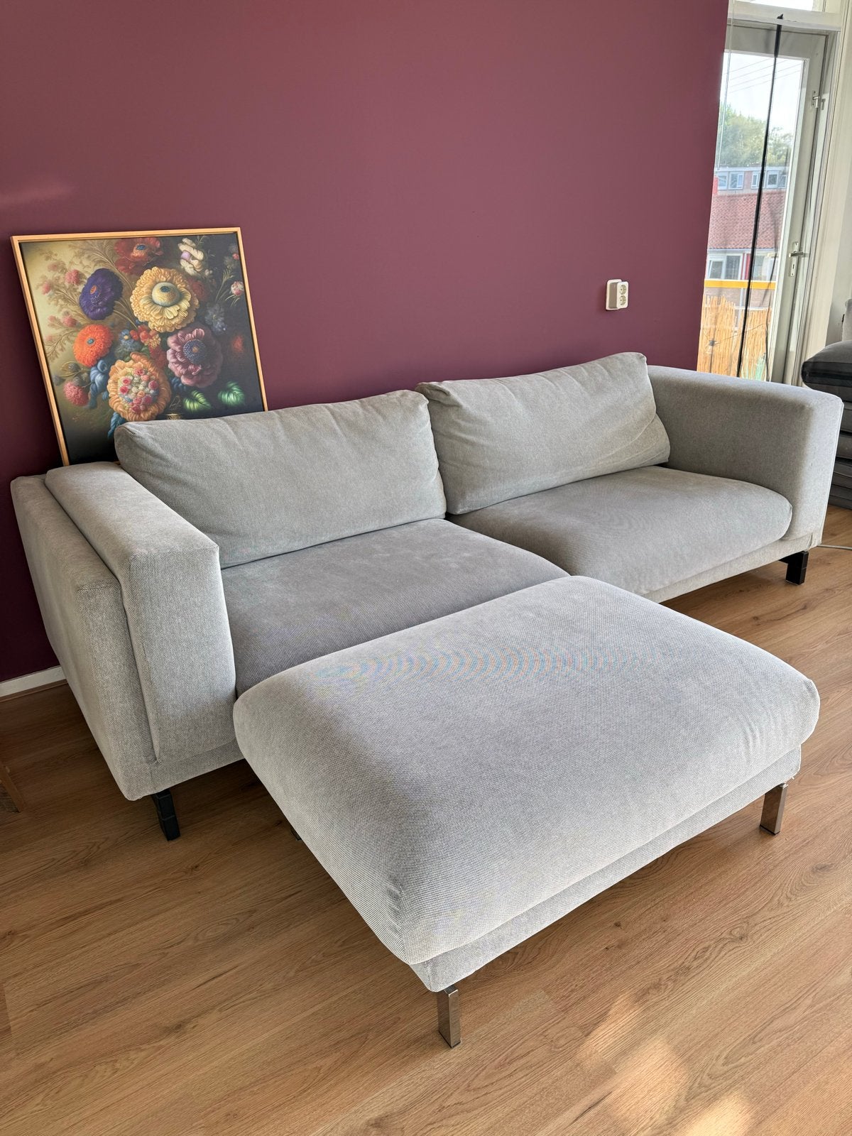 Ikea nockeby bank + hocker, Huis en Inrichting, Ophalen, Gebruikt, 100 tot 125 cm, Hoekbank