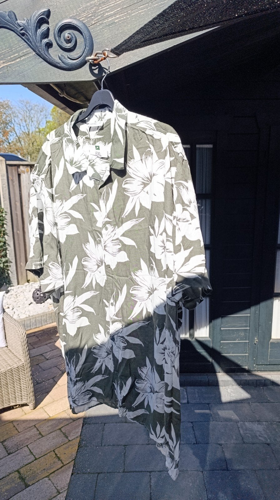 Nieuw X-MAIL Herenoverhemd 6XL - Groen met bloemenprint, Nieuw, Ophalen of Verzenden, Overige halswijdtes, X-MAIL