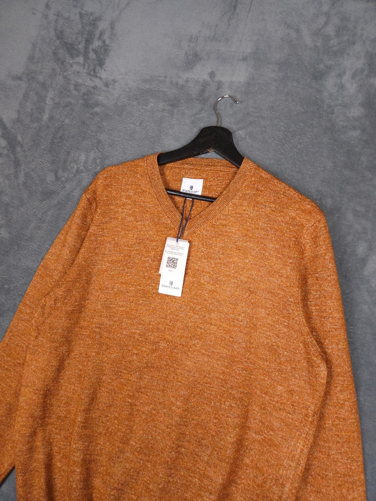 State Of Art Trui XL V Hals Oranje Bruin Nieuw Sweater., Kleding | Heren, Truien en Vesten, State of Art, Overige kleuren, Verzenden