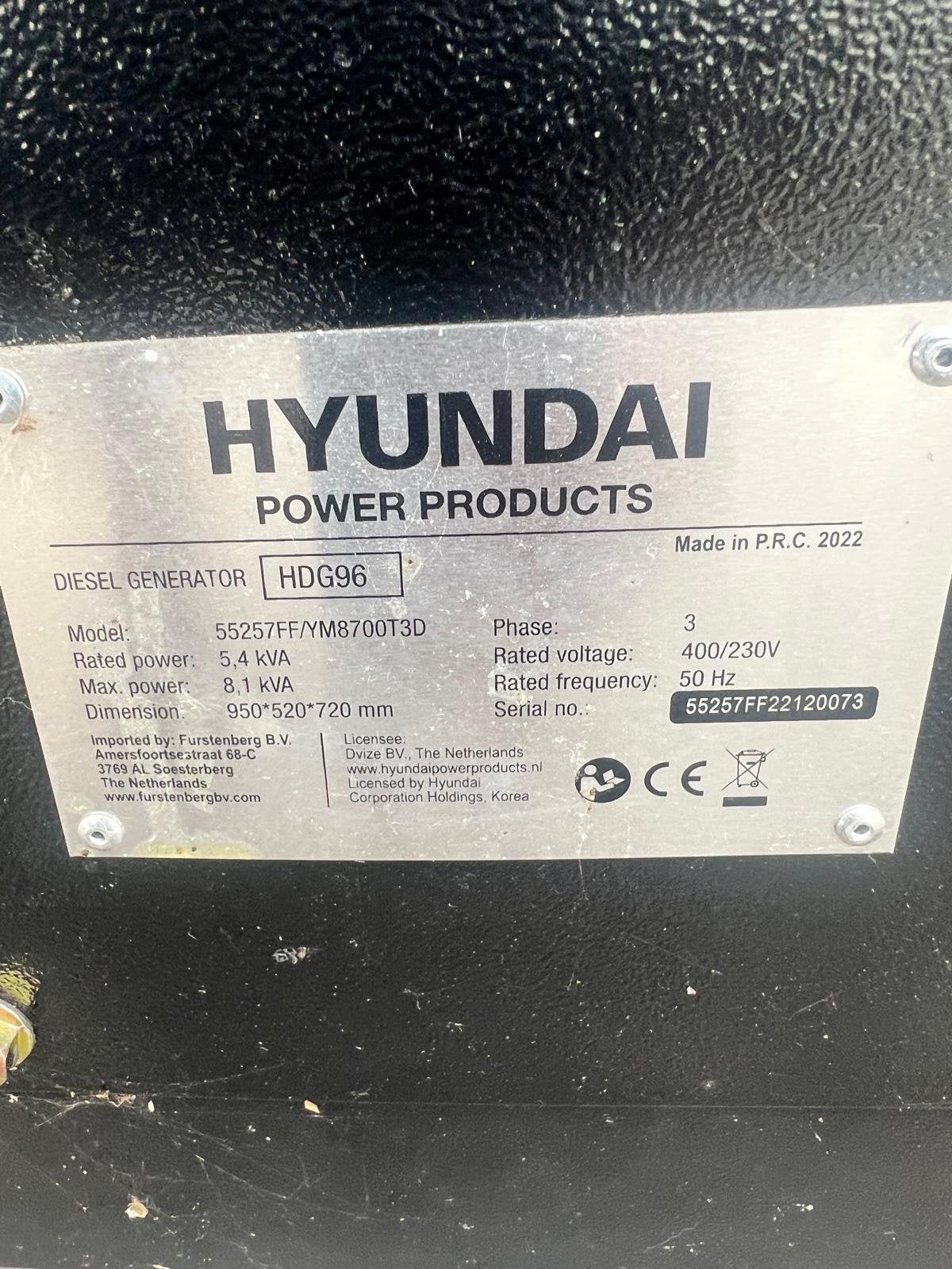 Te koop hyundai agregaat diesel HDG96, Ophalen, Nieuw